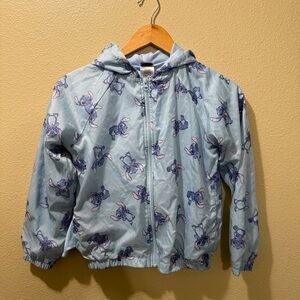 Girl’s 10/12 Disney Lilo & Stitch Blue Lightweight Windbreaker Hooded Jacket
